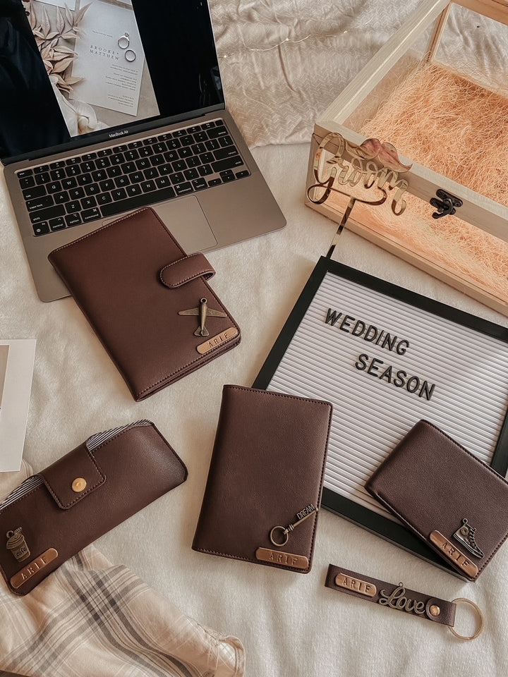 Personalised Travel mate (Travel Organiser, Passport cover, Keychain, Sunglass Box &amp; Wallet)