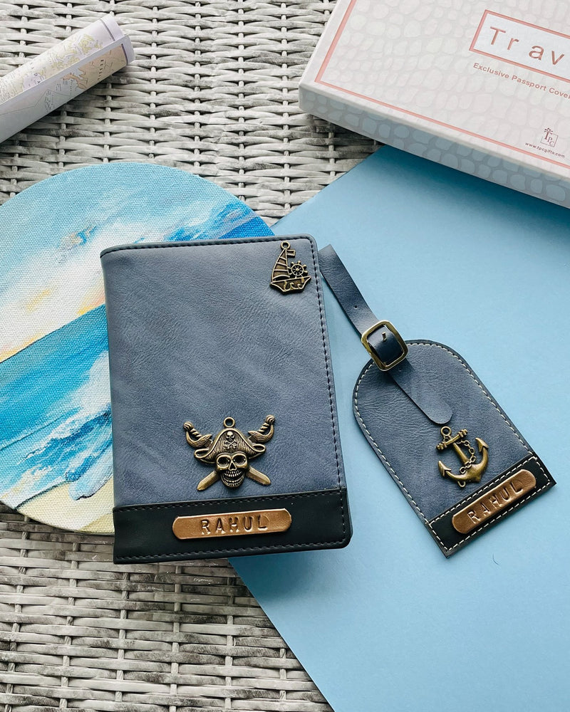 Passport Cover Set - Blue and Black
