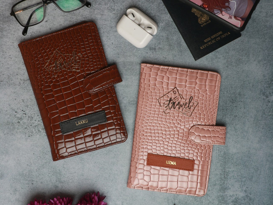 TPC Gifts |  Croc &amp; Dark Brown Croc Travel Organizer 1