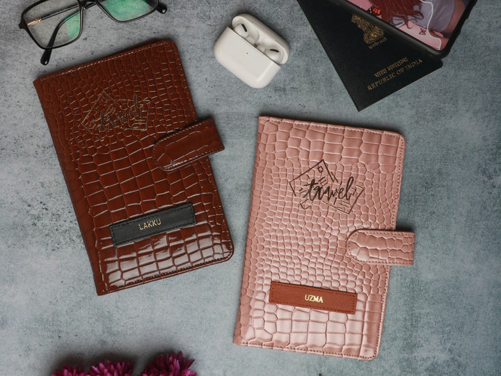 TPC Gifts |  Croc &amp; Dark Brown Croc Travel Organizer 1
