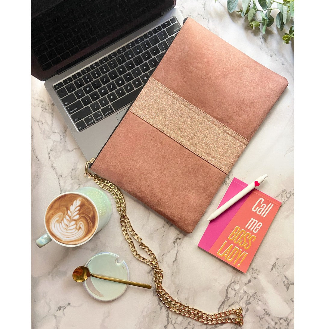Suede Peach Glam Laptop sleeve