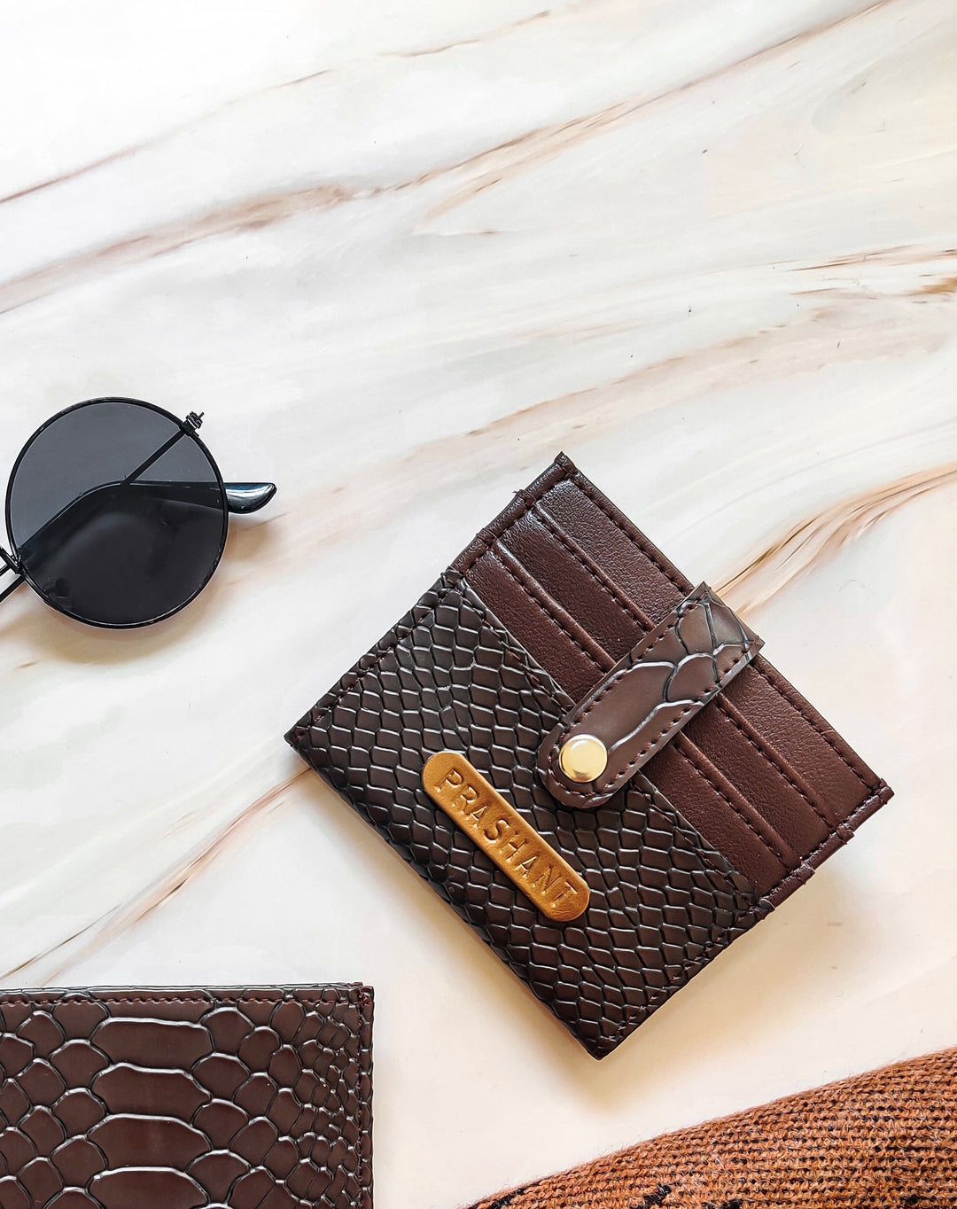 TAN BROWN CARD HOLDER
