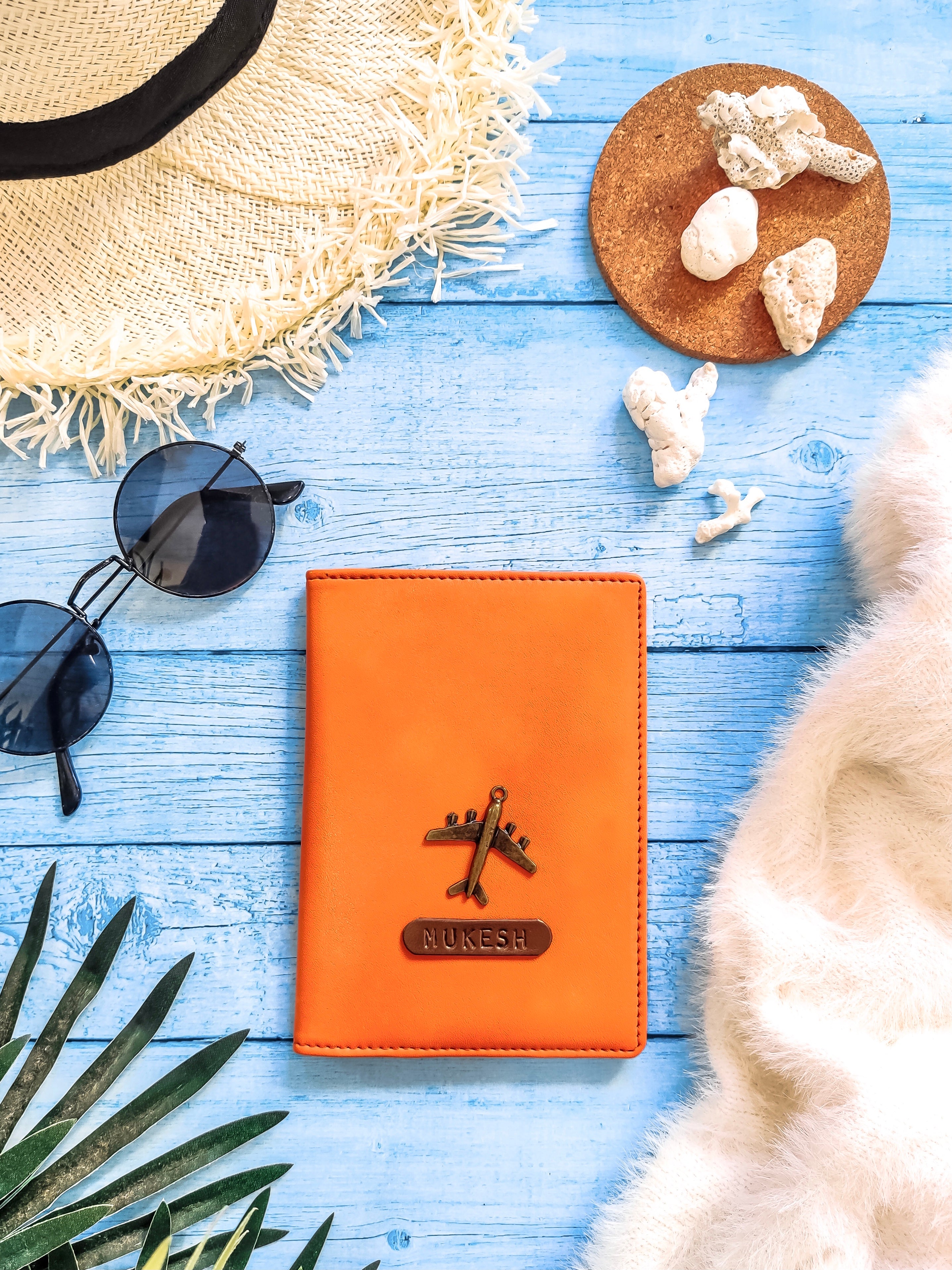 Fiery Orange Vegan Leather Passport Cover TPC Gifts