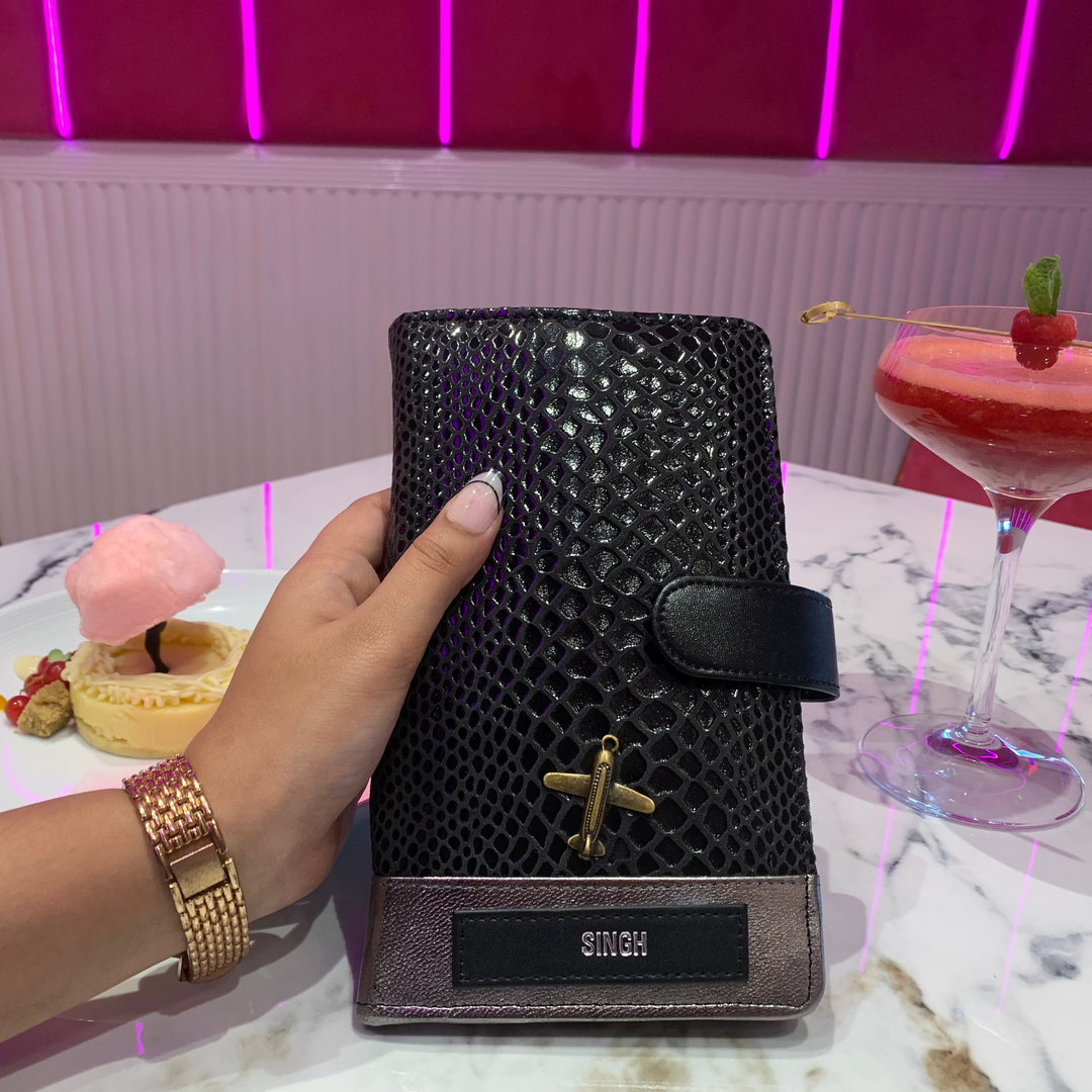 Black Travel Wallet by TPC Gifts in a Restaurant