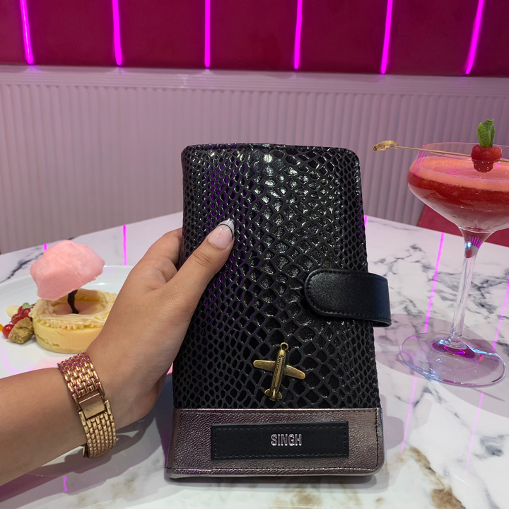 Black Travel Wallet by TPC Gifts in a Restaurant
