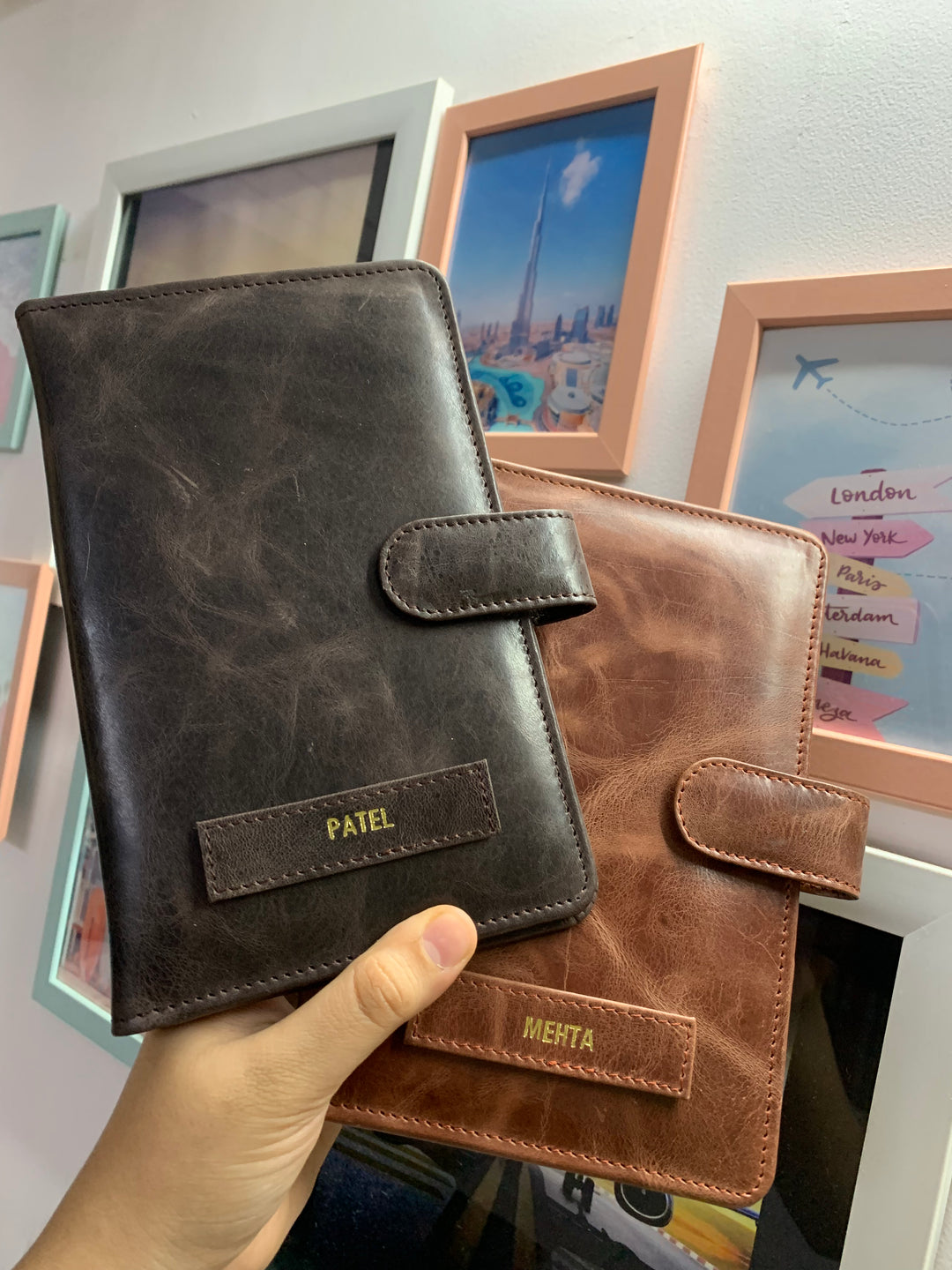 Mocha Vintage &amp; Almond Vintage Couple Travel Organizers