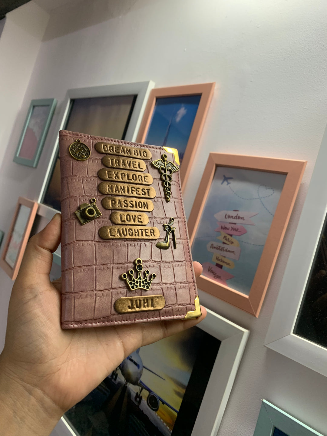 Personalised Onion Pink Croc Passport Cover