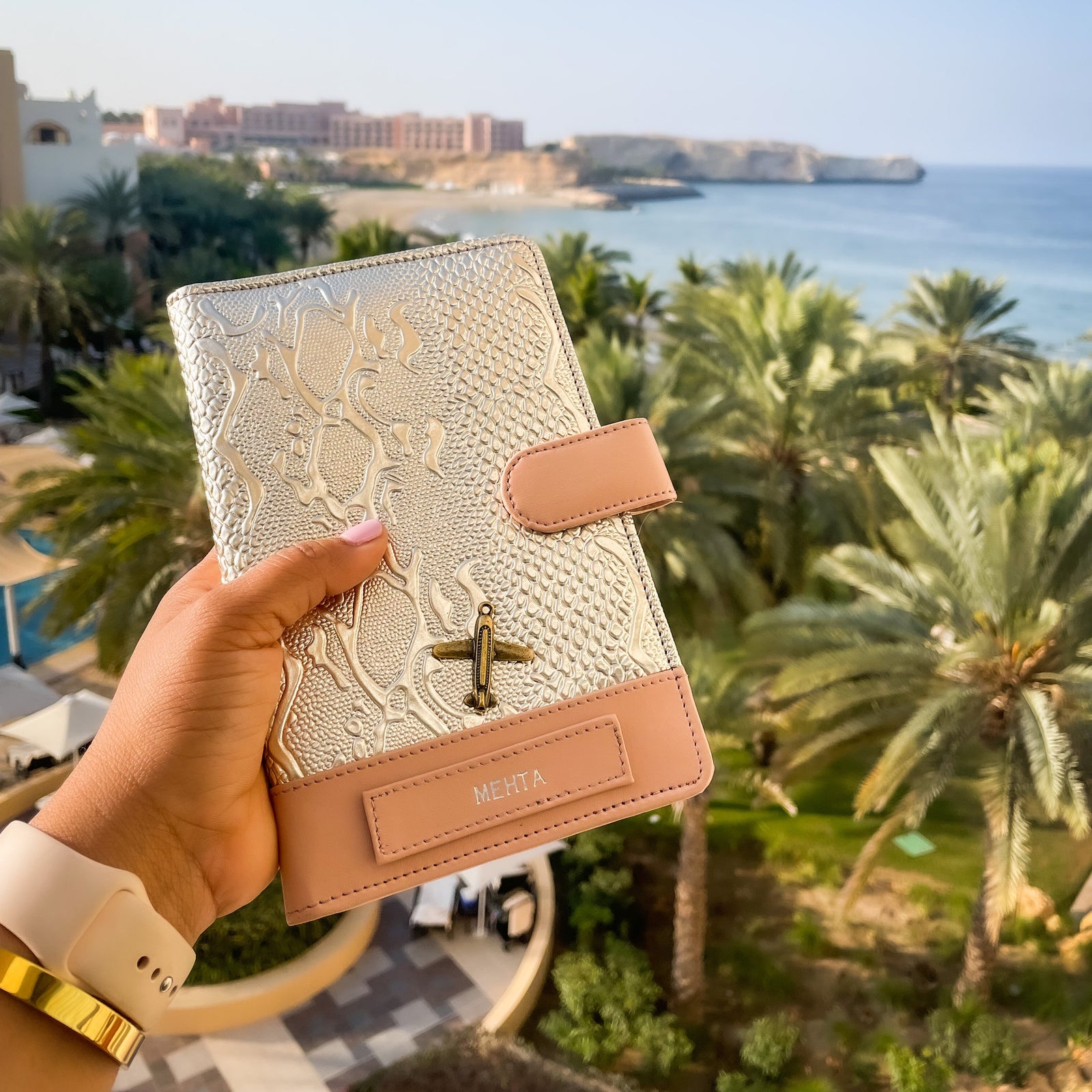 Pink Molten Dragon Personalised Leather Travel Wallet 
