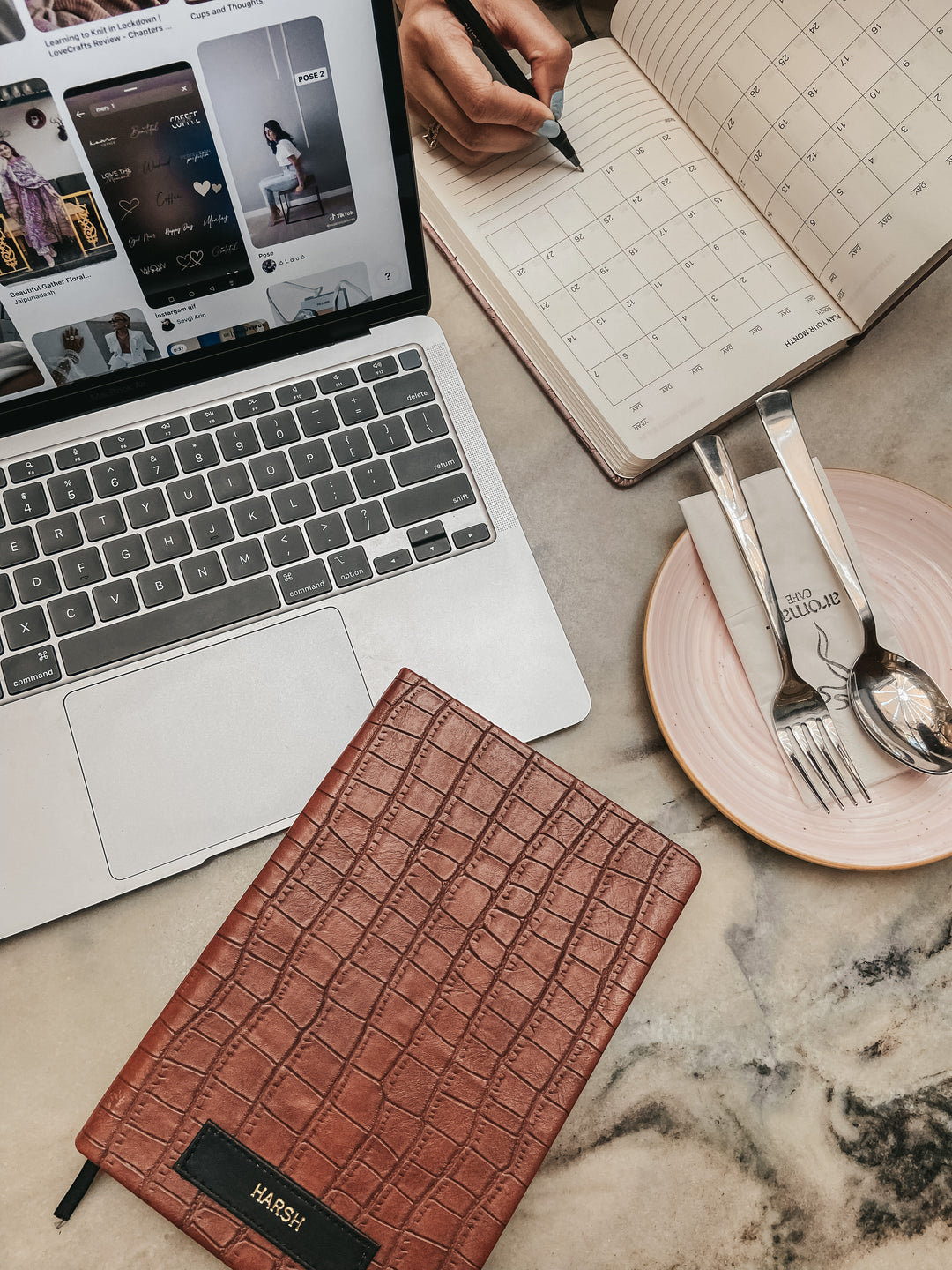 Customised Diary Brown Croco Texture