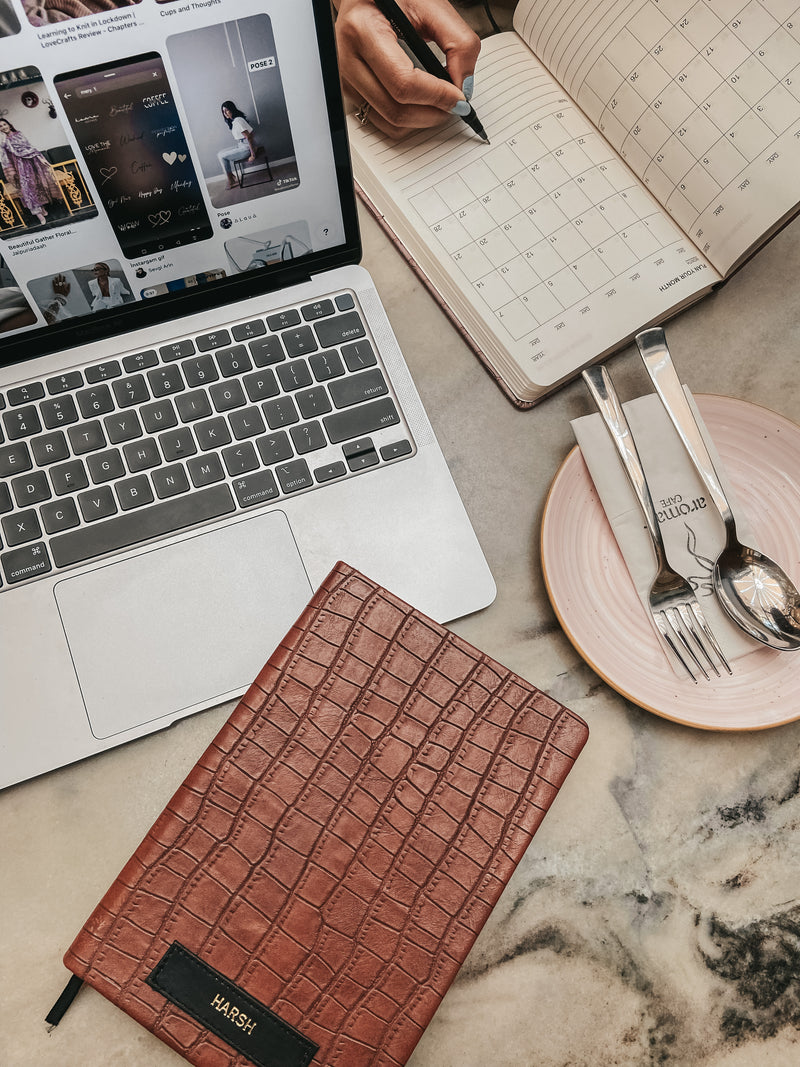 Customised Diary Brown Croco Texture