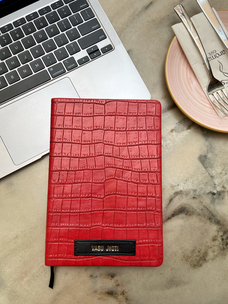 Customised Diary Red Croco Texture