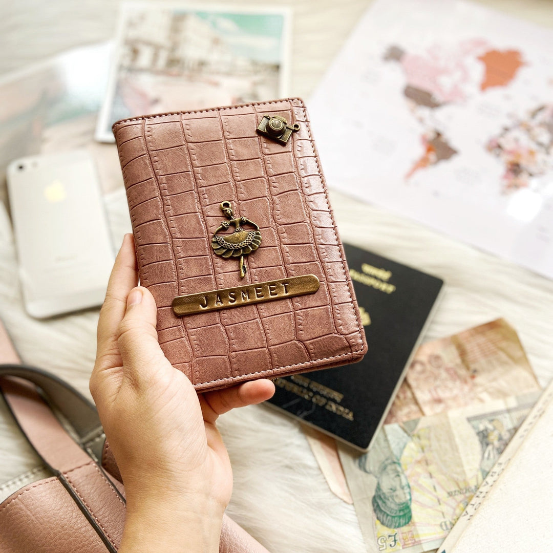 Personalised Onion Pink Croc Passport Cover