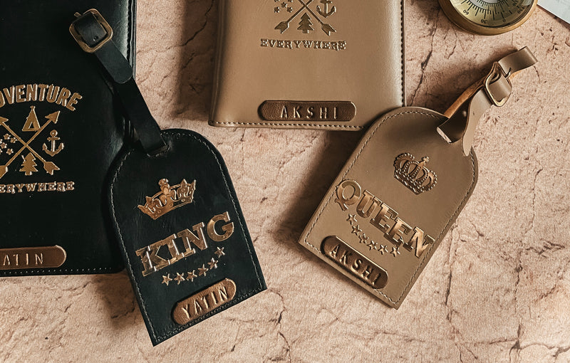 King and Queen Couple Lugagge Tag and Passport Cover set by TPC gifts. 