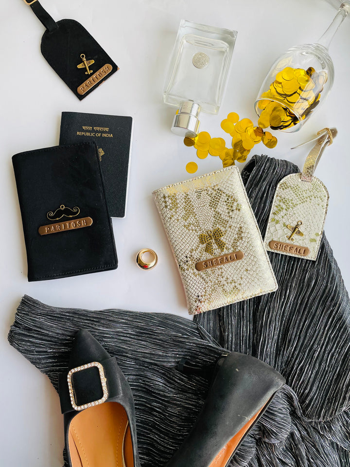 Genuine Leather Passport Cover and Luggage Tag