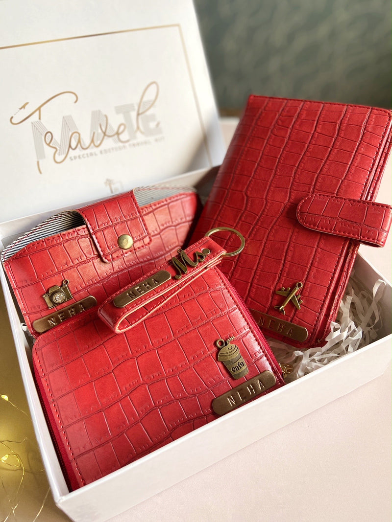 Travel Hamper Croco Collection Red by TPC Gifts