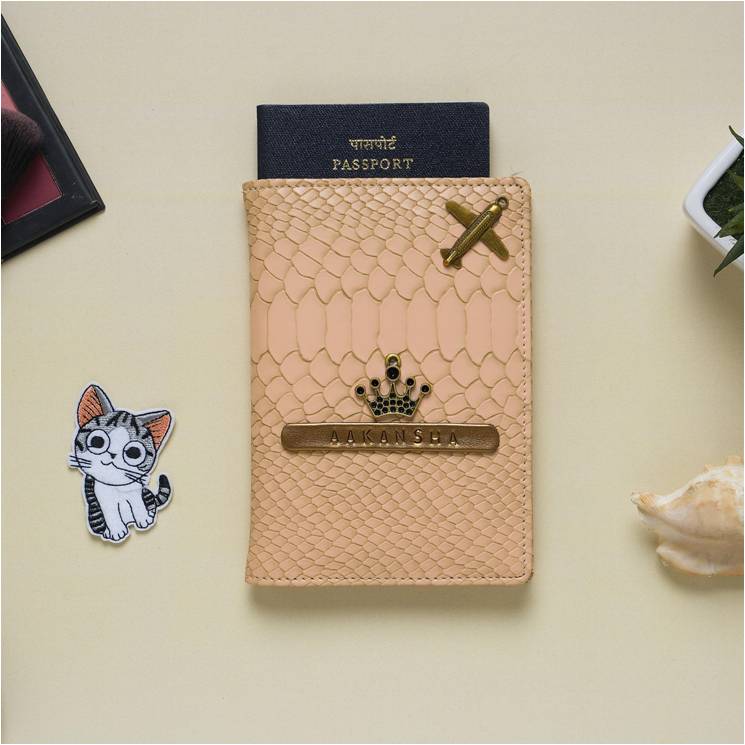 Personalised Peach Croc Passport Cover