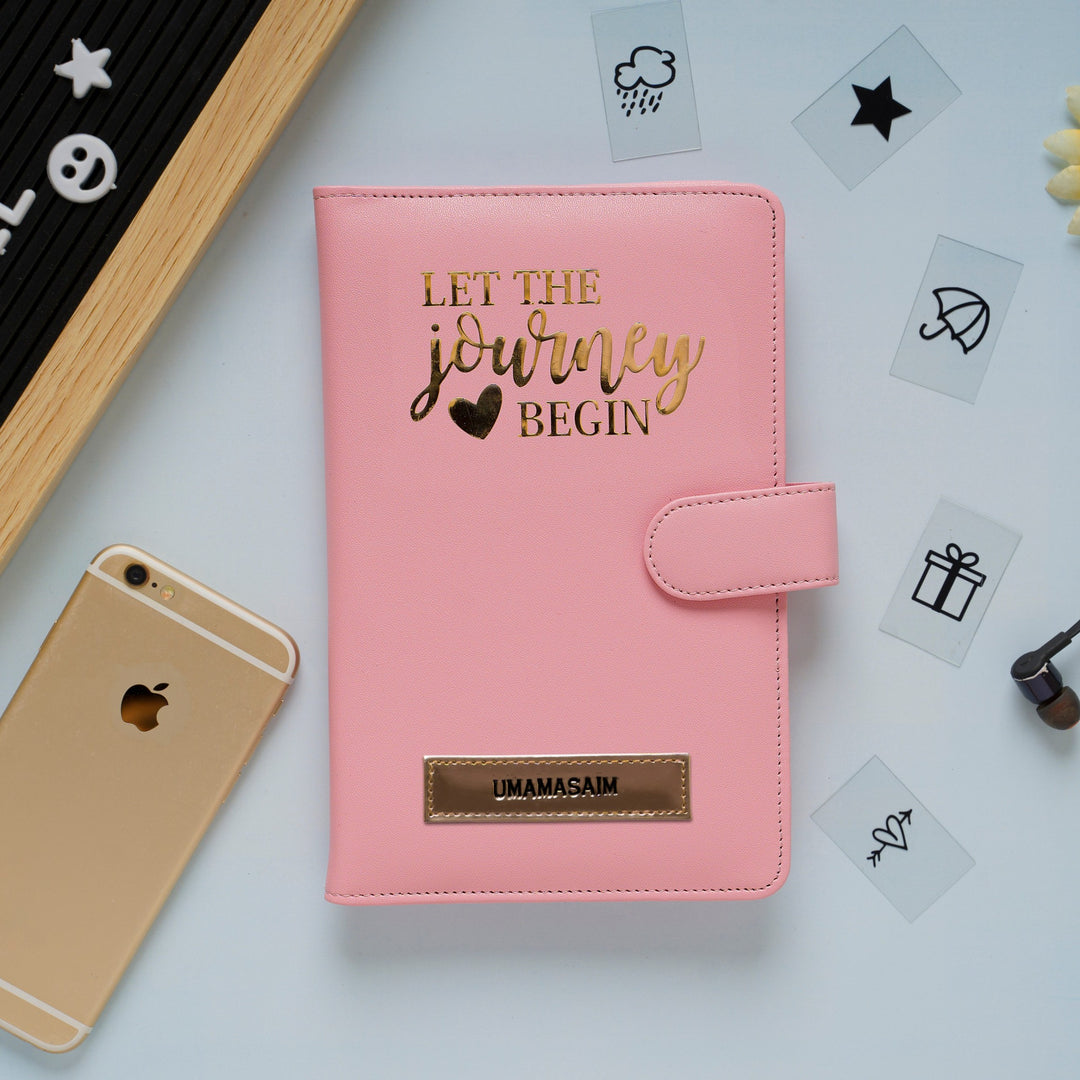 Personalized Baby Pink Travel Organizer