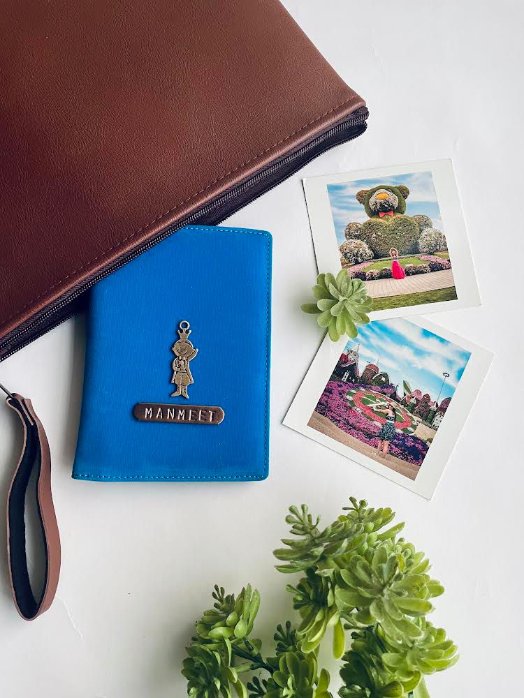 Personalised Blue Velvet Passport Cover