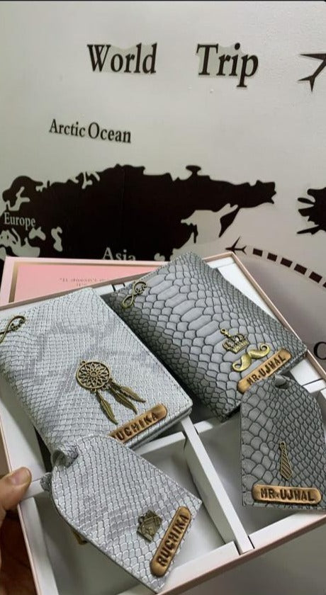 Special Grey Edition Couple Passport Covers and Luggage tags