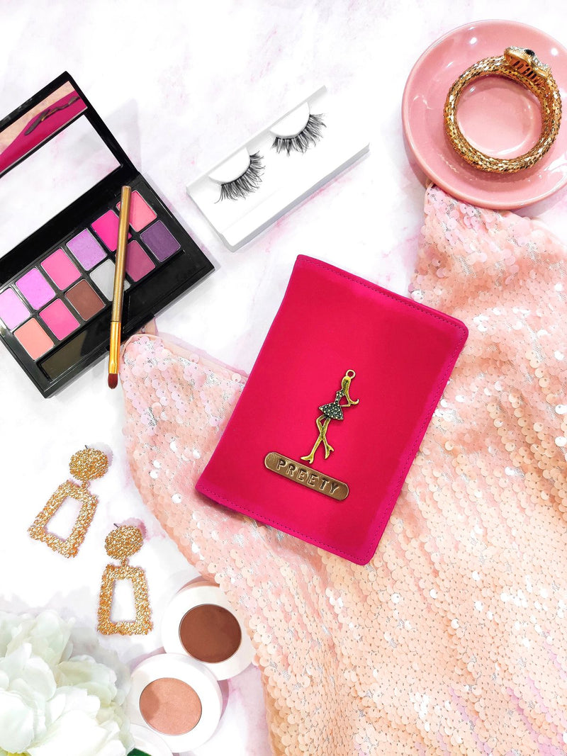 Pink Velvet Passport Cover