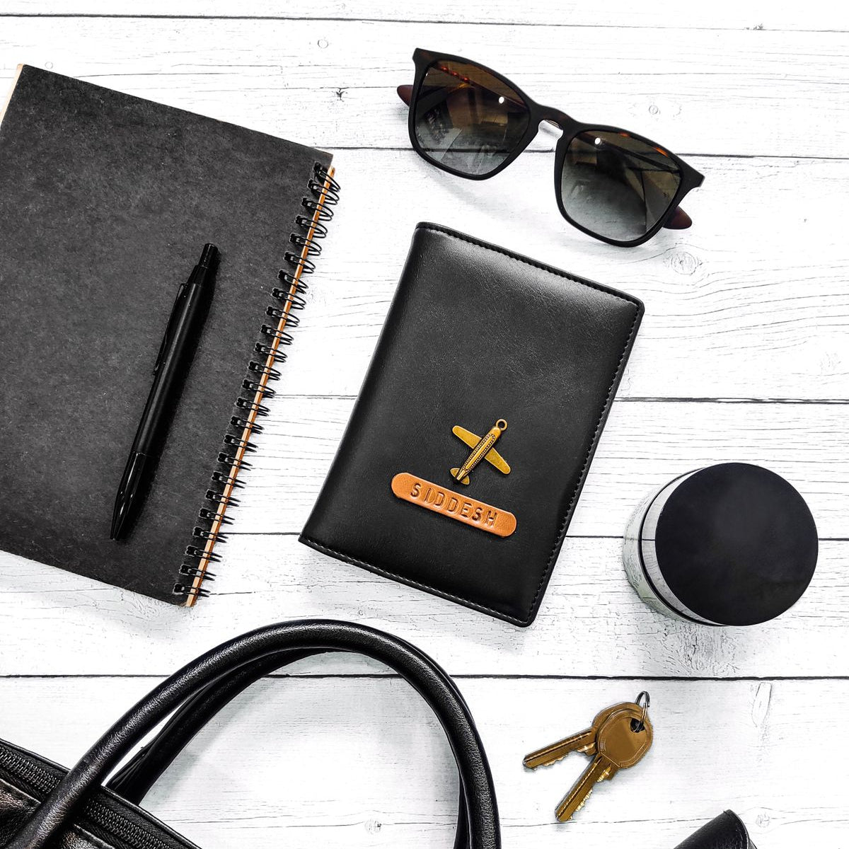TPC Gifts |  Black passport cover 1