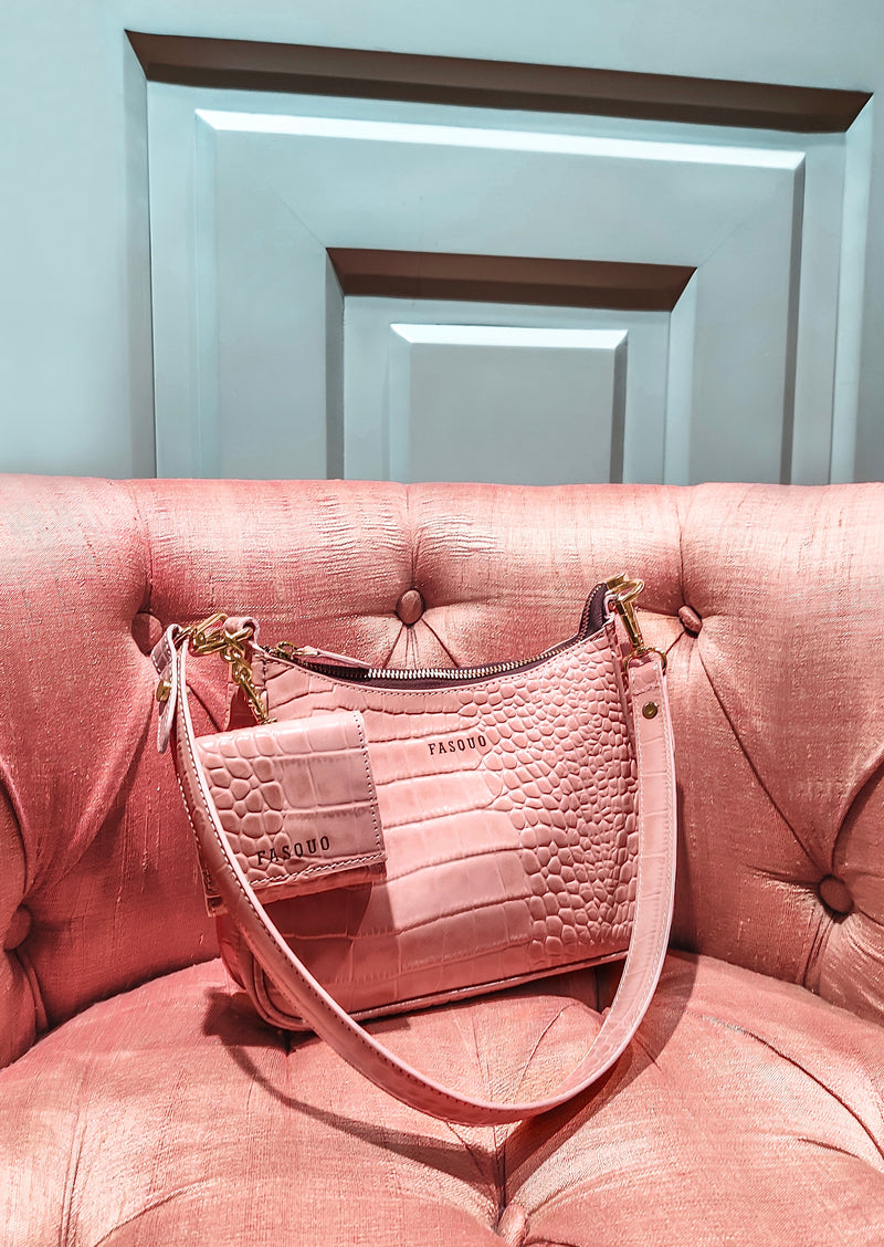 TPC Gifts |  Blush Croco Aura Shoulder Bag 2