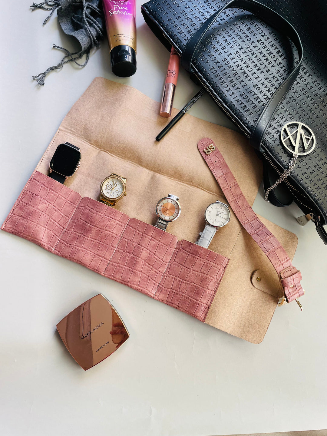 Travel Watch Organizer Roll For Travel &amp; Storage
