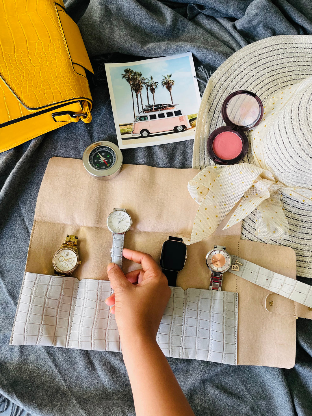 Travel Watch Organizer Roll For Travel &amp; Storage