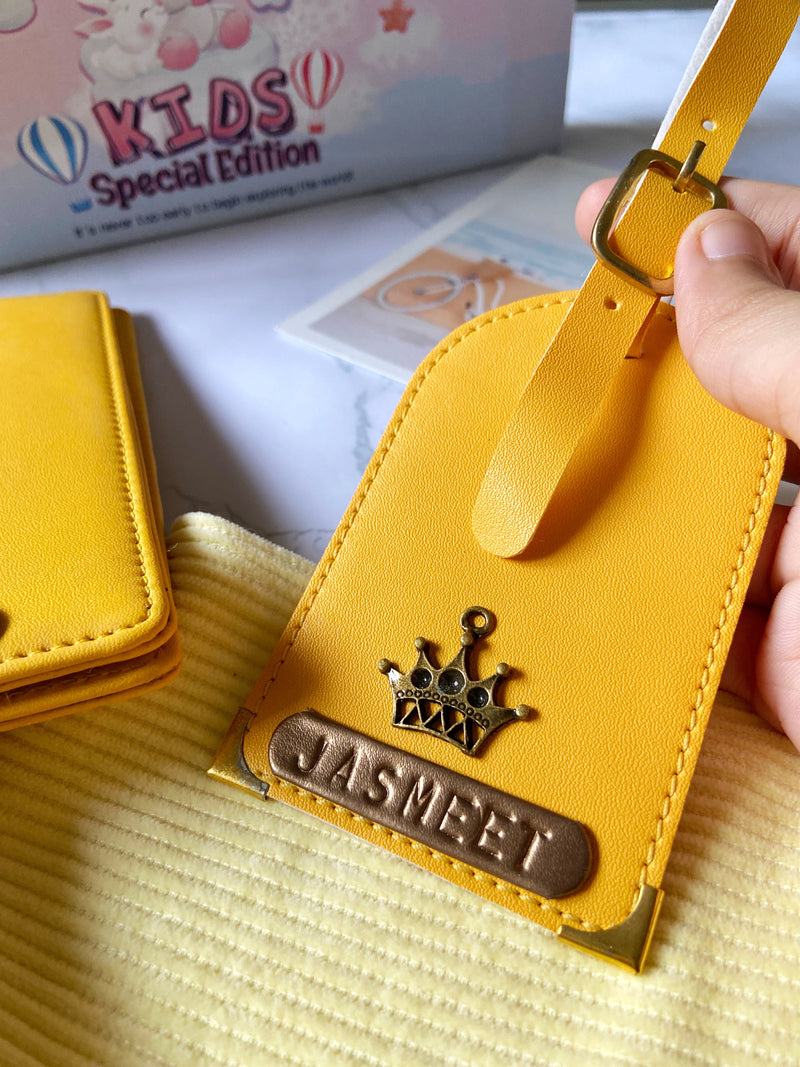 Yellow Kids Passport Cover and Luggage Tag