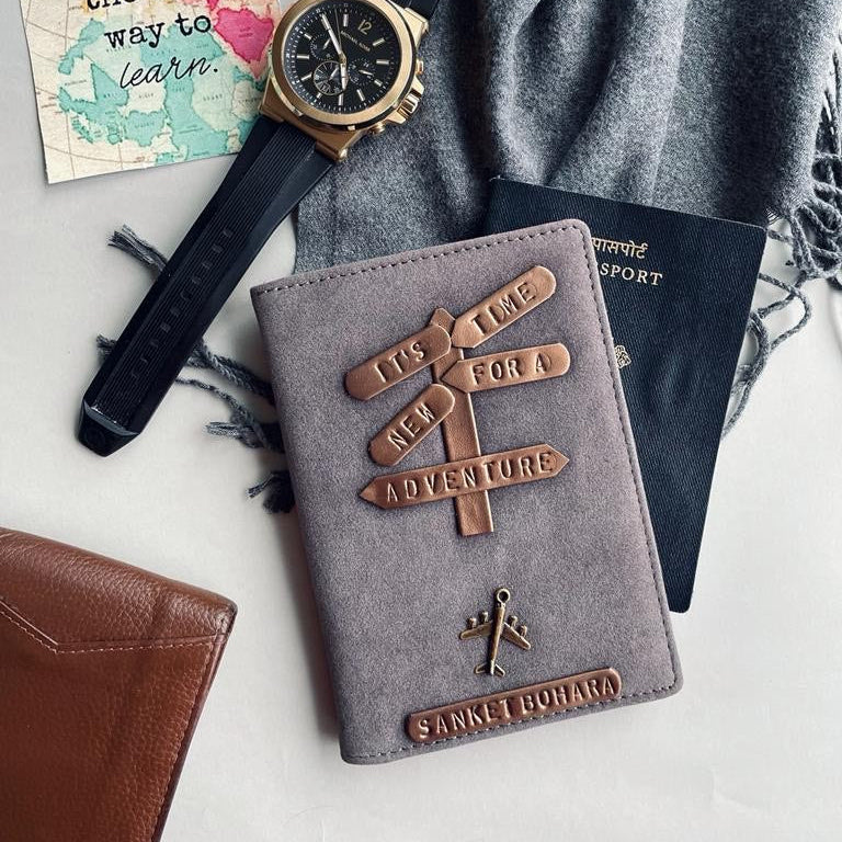 Personalised Passport Cover - Velvet Texture - TPC Gifts