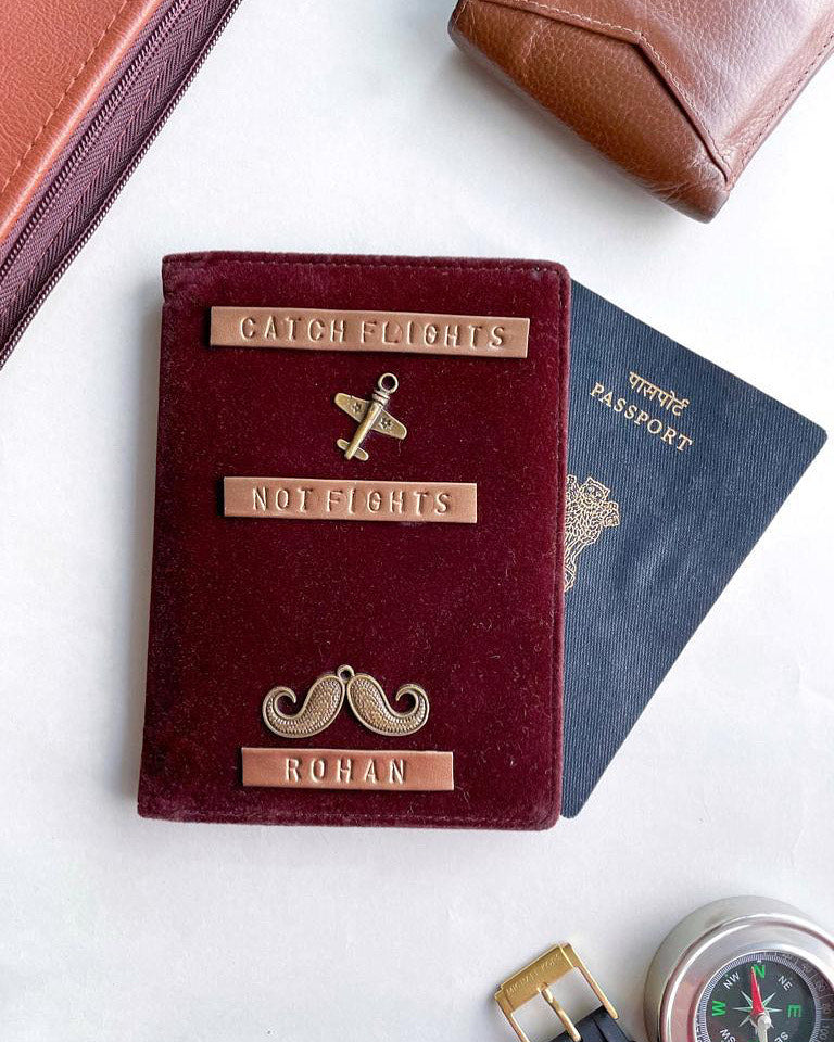 Personalised Passport Cover - Velvet Texture - TPC Gifts
