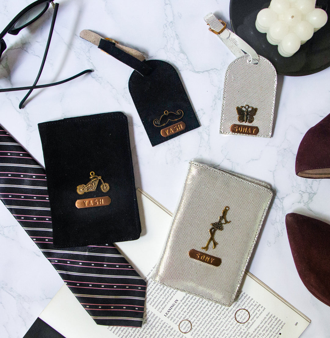 Genuine Leather Passport Cover and Luggage Tag