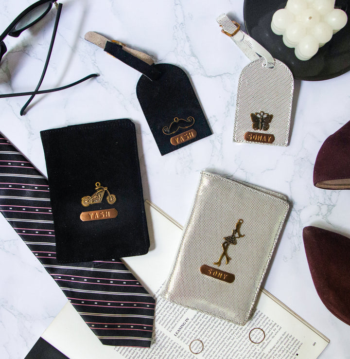 Genuine Leather Passport Cover and Luggage Tag