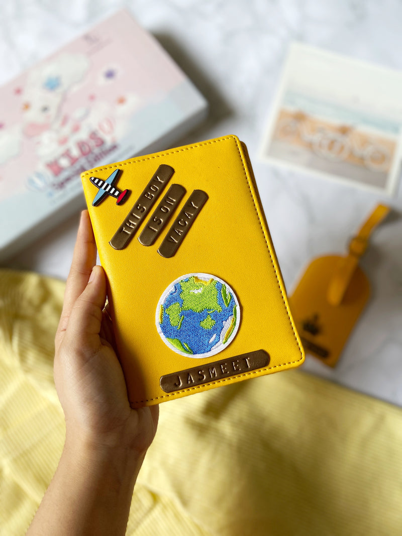 Yellow Kids Passport Cover and Luggage Tag