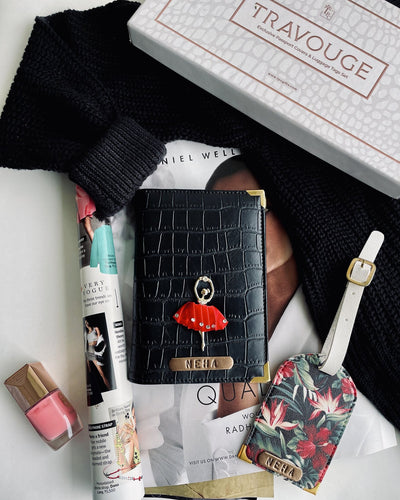Croco Passport Cover & Tropical Luggage Tag