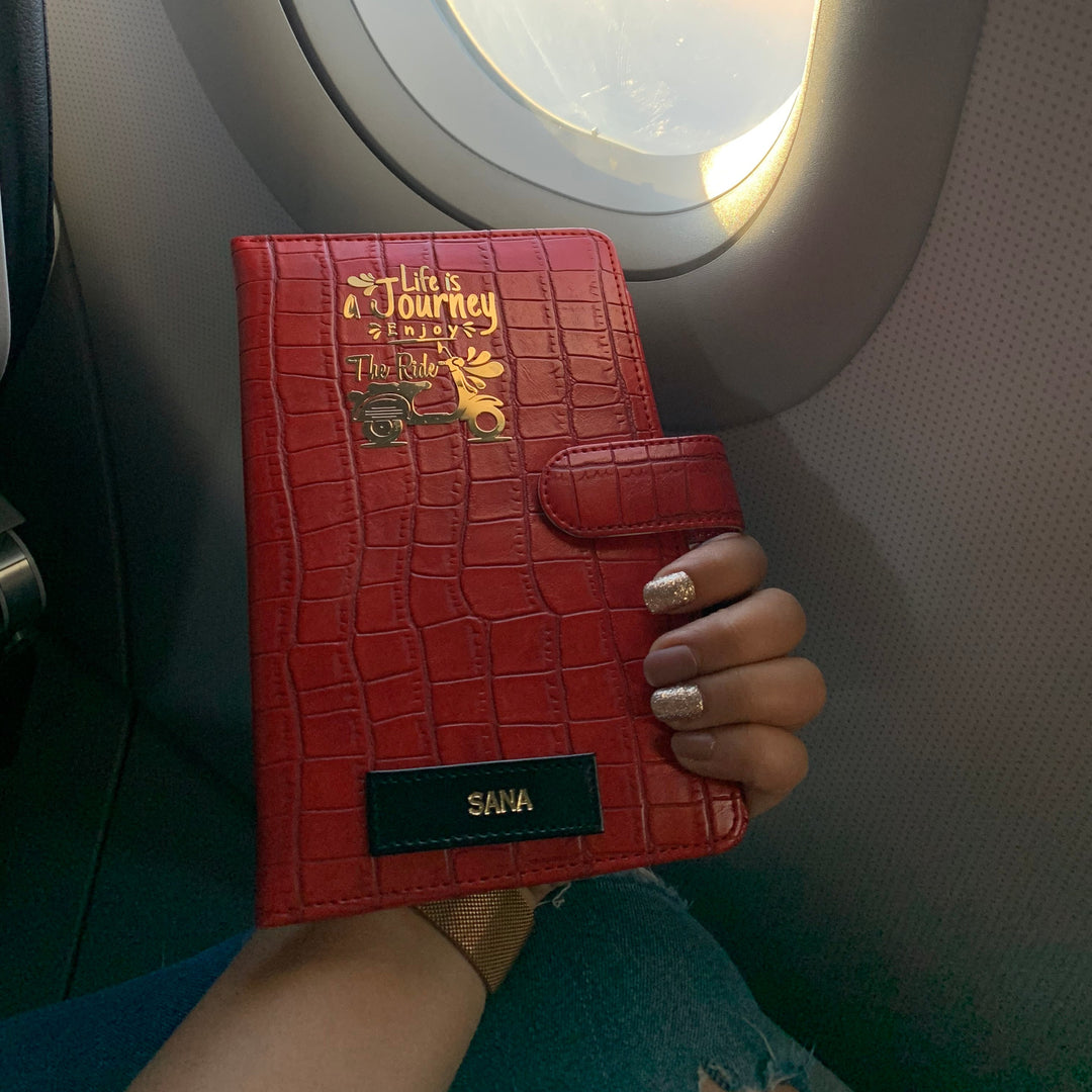 Red croco passport cover by TPC Gifts