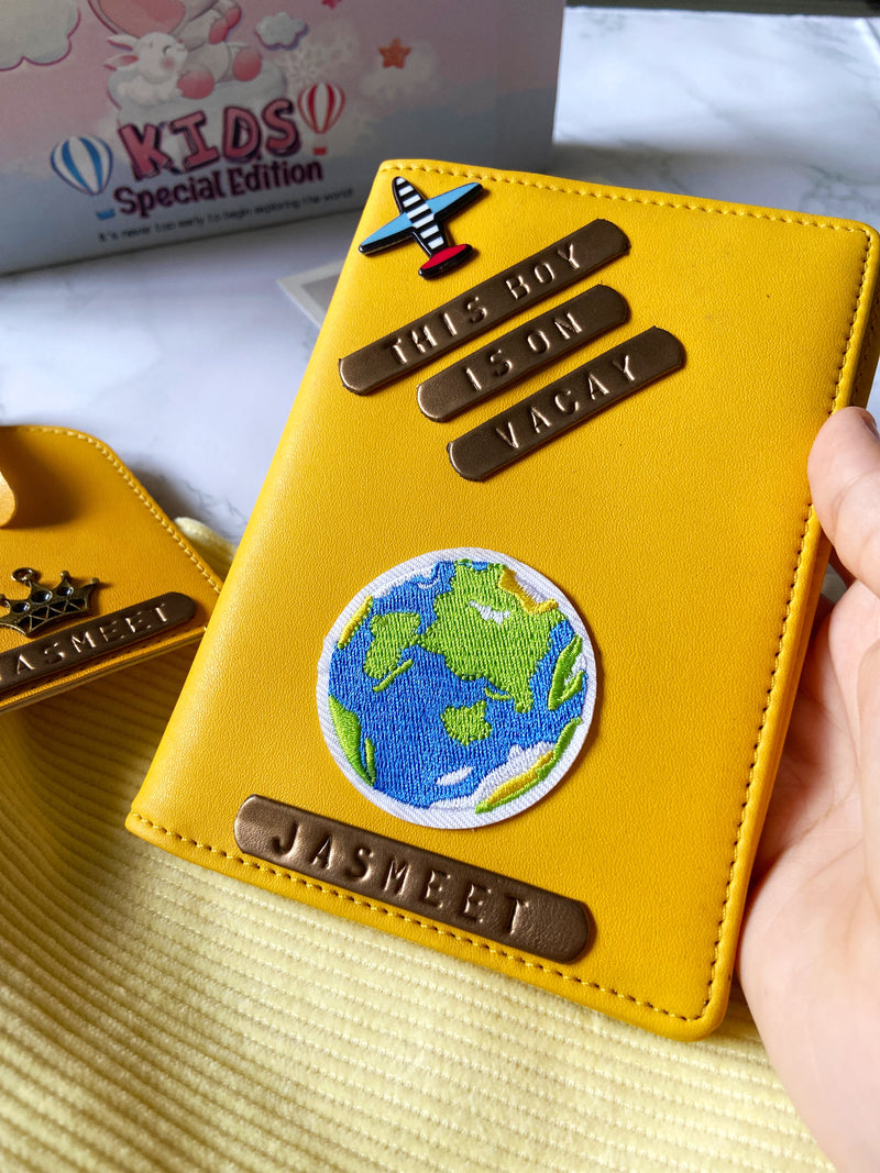 Yellow Kids Passport Cover and Luggage Tag