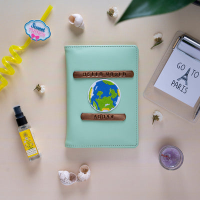Personalised Mint Green Passport Cover