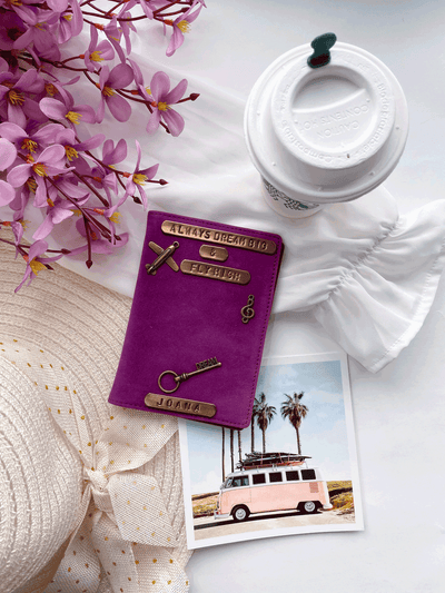 Personalised Violet Velvet Passport Cover